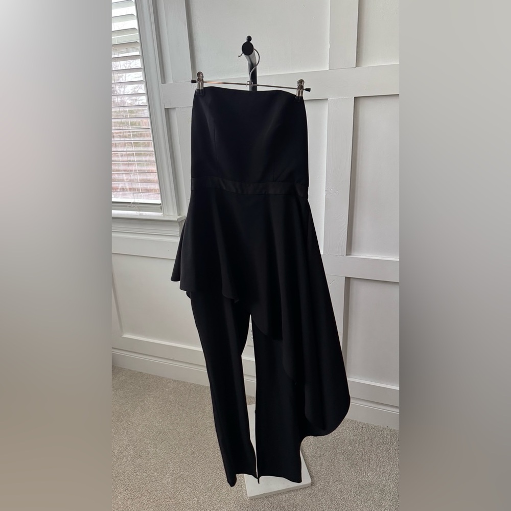 AQ/AQ Black Asymmetrical Strapless Jumpsuit - Picture 4 of 4